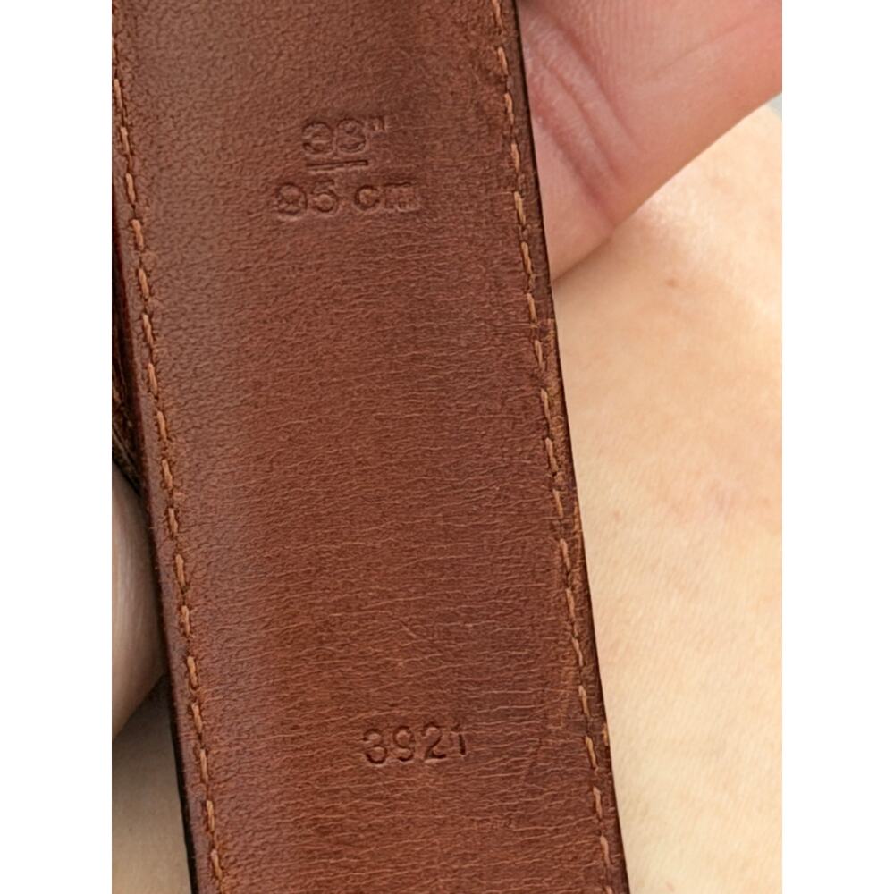 Coach 3921 Dress Belt Size 33" Burgundy Cowhide Leather Solid Gold Brass Buckle - Picture 6 of 6